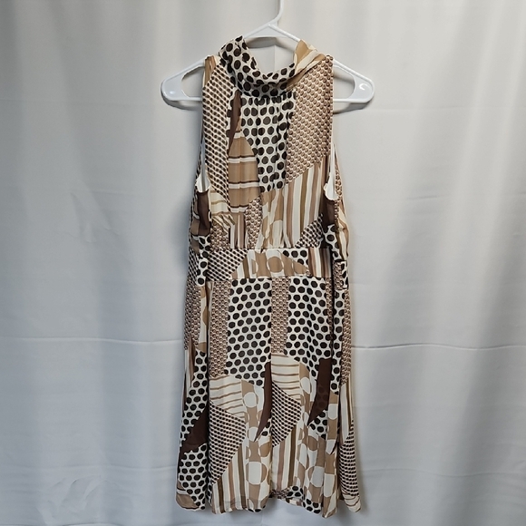 I L E New York Stylish Brown and Cream Women's Dress - Picture 1 of 8
